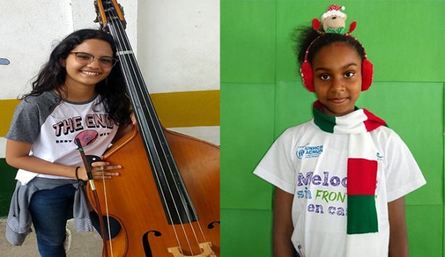 Sara Valentina y Daniela de los Ángeles forman parte de los programas musicales de la Fundación Nacional Batuta. Cortesía