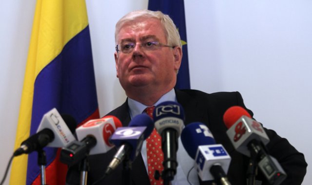 Gilmore reiteró que la Unión Europea está lista para acompañar al Gobierno colombiano en la implementación del posconflicto. Colprensa