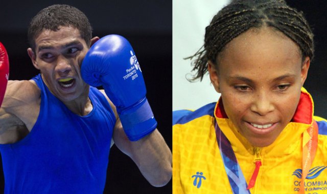 Boxeadores colombianos Céiber Ávila e Íngrit Valencia. Archivo