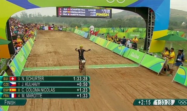 Jhonnatan Botero en su llegada a la meta. Tomada de Internet