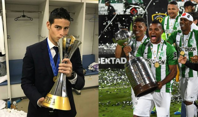 Los colombianos James Rodríguez y Miguel Borja fueron destacados por el diario londinense The Guardian entre los cien futbolistas más importantes de 2016, en el mundo. Archivo