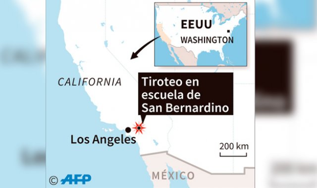San Bernardino ya había sido escenario de un atentado de inspiración islamista en diciembre de 2015, en el que murieron 14 personas y otras 22 resultaron heridas. AFP