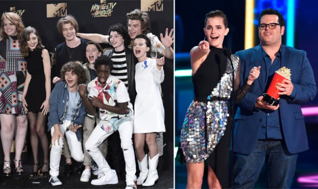 Emma Watson (derecha) ganó un premio por su papel como Bella en la versión con actores reales del clásico de Disney ‘La Bella y la Bestia’. AP