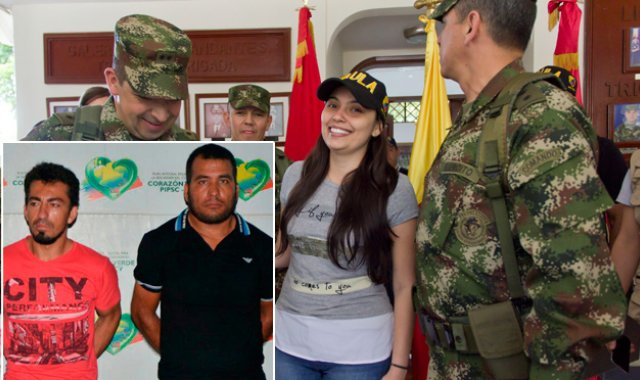 Ever Quintero Arévalo y Diomar Pallares Ríos (derecha) fueron capturados en un allanamiento del grupo Gaula. Pallares es vinculado al secuestro de Melissa Trillos, ocurrido el 20 de abril de 2016. Policía Nacional