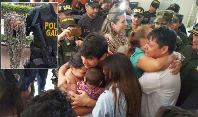 El reencuentro de los familiares con Víctor Julio Roqueme fue tan emotivo que las lágrimas de felicidad y los gritos contagiaron a las autoridades y a los asistentes. La víctima siempre estuvo encadenada. Cristian Herrera