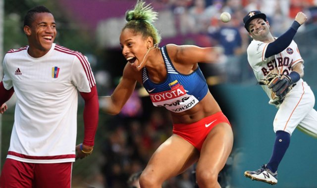 Wuilker Faríñez, Yulimar Rojas y José Altuve. Archivo particular