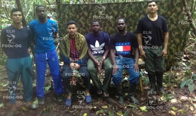 Secuestrados desde el pasado 2 de agosto. Foto publicada por el Eln