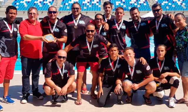 Este es el equipo de polo acuático de Norte de Santander que ocupó el tercer puesto en el torneo nacional que se disputó en Barranquilla.  Cortesía