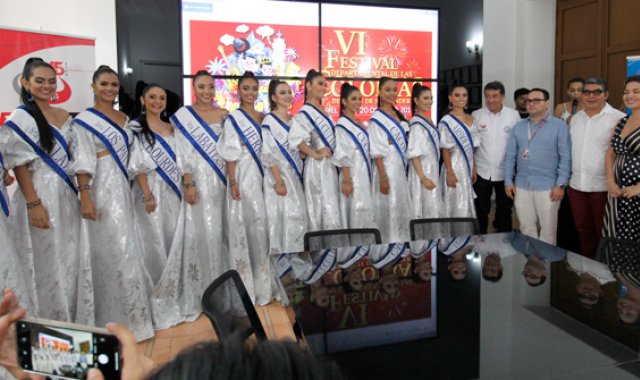 Yuliana Durán, Andrea Sánchez, Luzgui Cujabantes, Karen Rodríguez, Marcela Acevedo, Aranza Katalina Montañés, Keren Ibáñez, Danna Márquez, Angie Portilla, Paola González, Mayi Suley Mora y  Paula Contreras, en compañía de César Ricardo Rojas, secretario de Cultura de Norte de Santander.  La Opinión