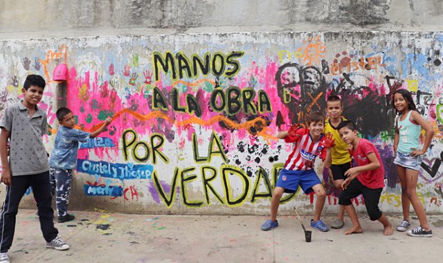 Los tres murales fueron puestos en el barrio El Rodeo, la Universidad Francisco de Paula Santander y la Avenida los Libertadores. Cortesía