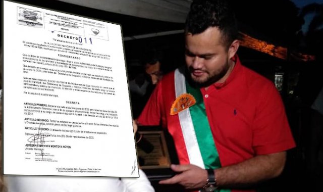 El decreto de Jersson Esneyder Montoya dividió a los pobladores. Tomada de Facebook Jersson Montoya