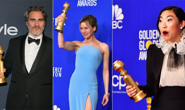 Joaquin Phoenix, Renee Zellweger y Awkwafina AFP