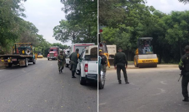 La acción terrorista de Eln, que comenzó un paro armado por 72 horas, destrozó la carretera. Andrés González