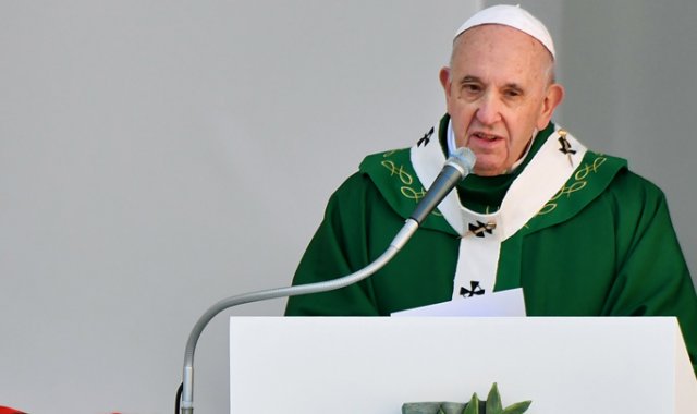 En su discurso el papa improvisó para referirse al "gran pecado de la hipocresía". AFP