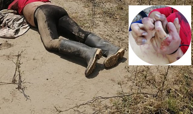 Una sábana hallada debajo del cuerpo de la mujer habría sido utilizada para poderla trasladarla. Cortesía