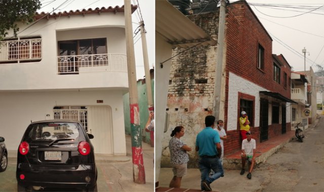 Desde la parte alta del barrio santo domingo, tres personas llegaron a reclamar mercados que el líder comunal niega tener o haber repartido.  Laura Serrano
