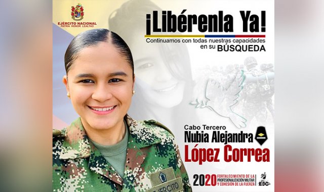 Cabo del Ejército Nubia Alejandra López Correa. Cortesía