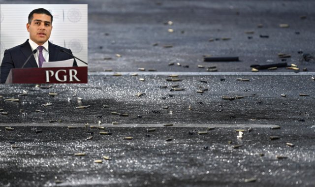 Por lo menos 40 criminales participaron en el atentado de ayer en el centro de Ciudad de México contra el jefe de la Seguridad Pública, Omar García Harfuch (en el círculo), quien recibió tres balazos. AFP