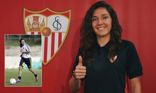 La colombiana (centro) ya comenzó los entrenamientos con su nuevo club, en el que espera cumplir una destaca actuación. Archivo / La Opinión