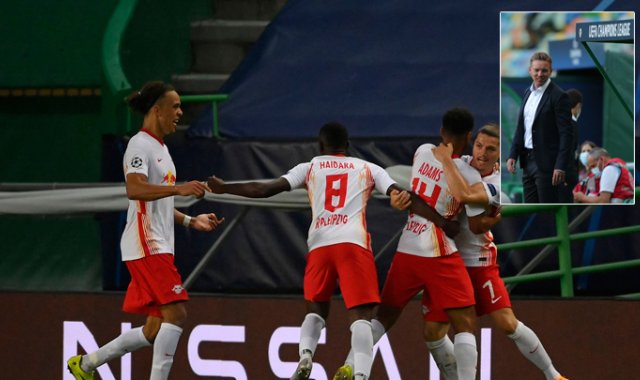 El Leipzig recibió una fuerte inyección de dinero del grupo Red Bull beneficiando al club a tal punto de que hace 10 años jugaban en la quinta división de Alemania y ahora están en semifinales de Champions.  Julián Nagelsmann fue fichado por Leipzig para que dirigiera esta temporada.  AFP