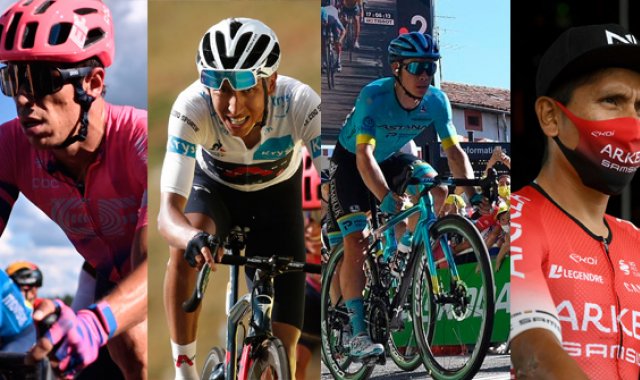 Rigoberto Urán sigue escalando posiciones en la competencia, Egan Bernal, mejor colombiano en la clasificación general del Tour, Nairo Quintana se ubica como el tercer mejor colombiano en la general y ‘Supermán’ López se ubica sexto en la general.  AFP