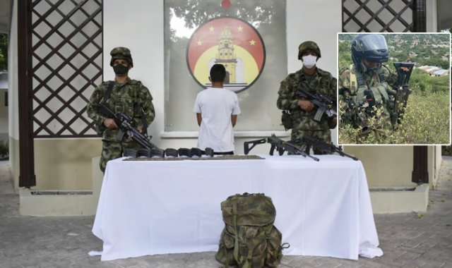 El Ejército capturó a Esteban Urbina y recuperó los fusiles. Ejército Nacional