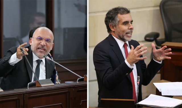 Roy Barreras (izquierda) dijo que promoverá un referendo para revocar el mandato de Duque. Colprensa