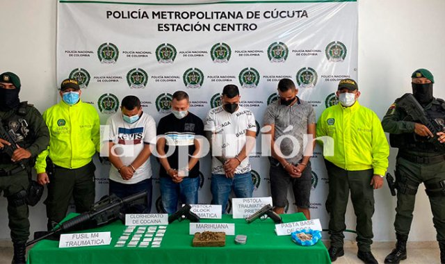 Los capturados tendrán que responder por concierto para delinquir con fines de narcotráfico y porte ilegal de armas de fuego. Cortesía para La Opinión