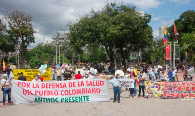 La caravana en Cúcuta finalizó en el Parque Santander. La jornada se desarrolló de manera pacífica y tuvo la acogida de varios sindicatos y asociaciones. Luis Alfredo Estévez