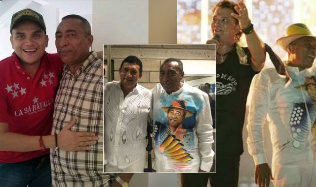 Romualdo Brito junto a Silvestre Dangond, 'Poncho’ Zuleta y Carlos Vives.   Tomada de Instagram