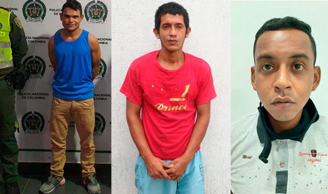 Brayan Rondón Montañez, Jhon Escalante Ovallos y Juan Diego Mojica Galeano fueron los tres hombres capturados. Policía